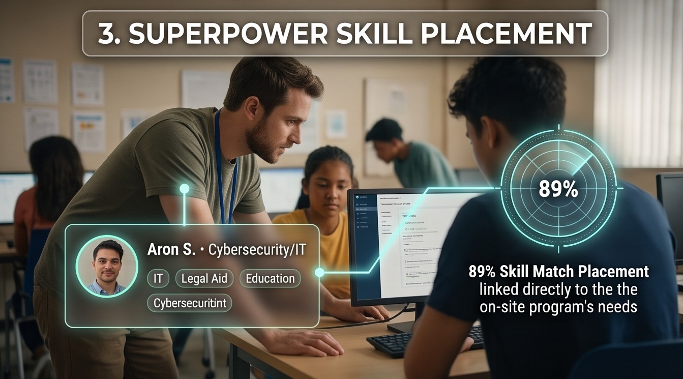 Skill-based volunteer placement workflow